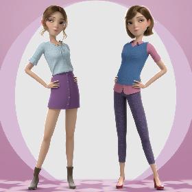 Cartoon Girl Rigged 3D model